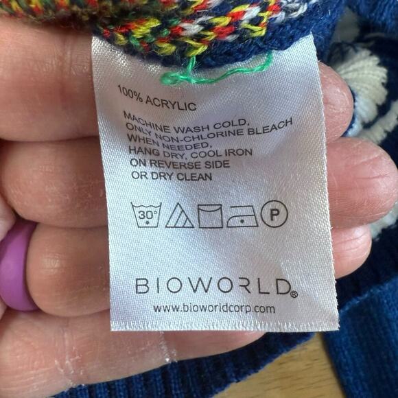 Tipsy Elves Men's The Office Dwight Blue Ugly Christmas Sweater M Whimsical - Picture 5 of 9